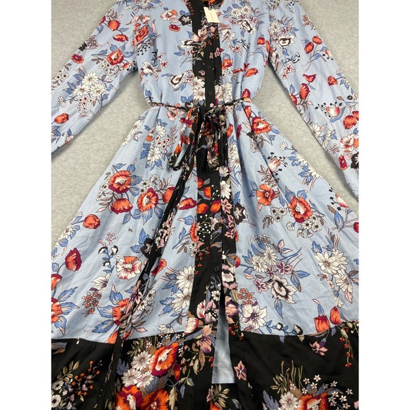 NWT Anthropologie Sz 2 Maeve Leyster Shirt Dress Floral Long Sleeved Midi - Picture 17 of 17